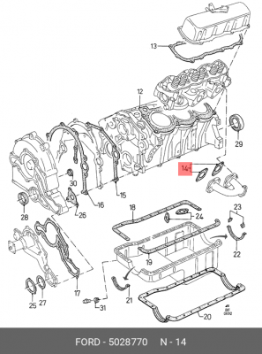 Прокладка выпускного коллектора 5028770 FORD