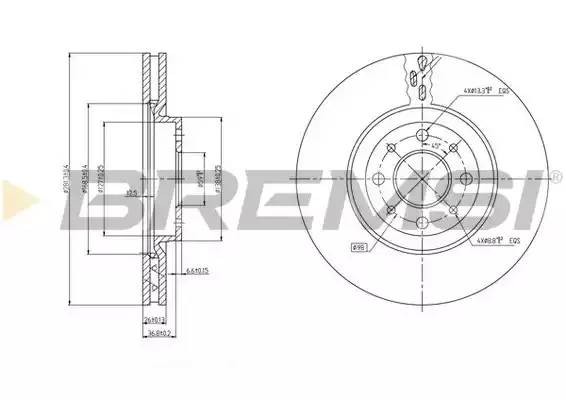 Диск тормозной DBB122V BREMSI