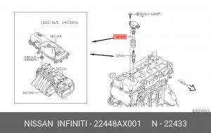 Катушка зажигания 22448-AX001 NISSAN INFINITI