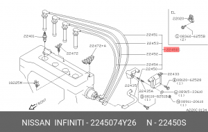 Провода высоковольтные системы зажигания (комплект) 22450-74Y26 NISSAN INFINITI