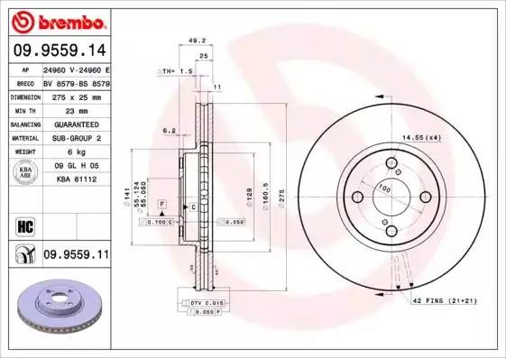 Диск тормозной BS 8579 BRECO