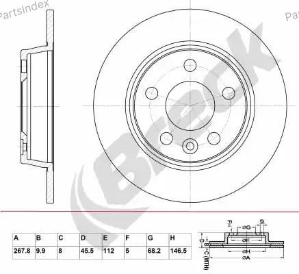 Диск тормозной BR014SA100 BRECK