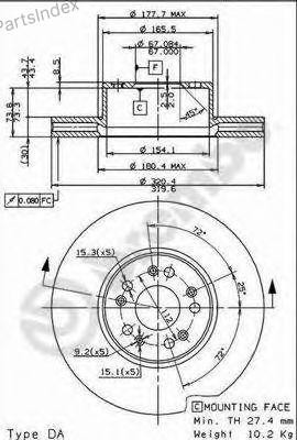 Диск тормозной 09.8726.10 BREMBO