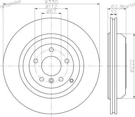 Диск тормозной 8DD355113221 HELLA BEHR PAGID