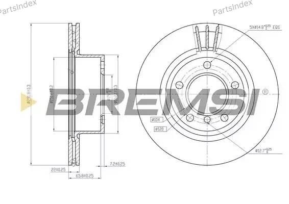 Диск тормозной DBB229V BREMSI