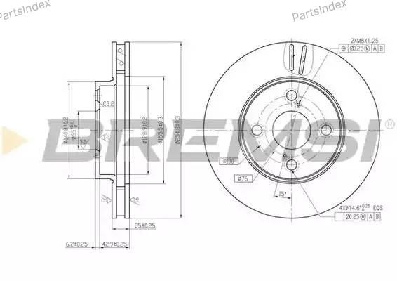 Диск тормозной DBB294V BREMSI