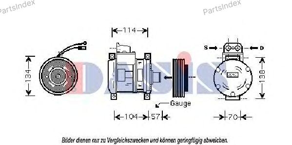 Компрессор кондиционера 852070N AKS DASIS