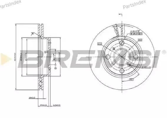 Диск тормозной DBB084V BREMSI