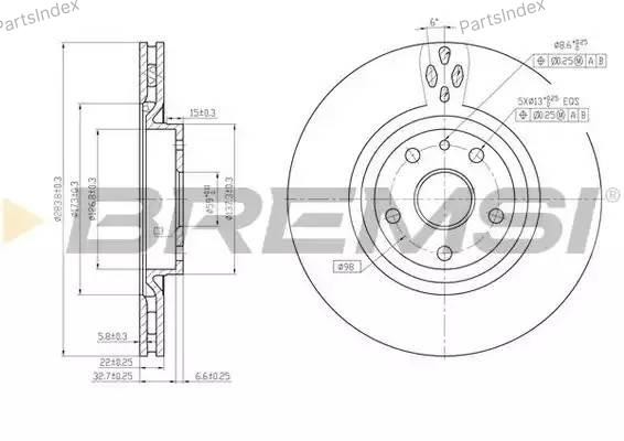 Диск тормозной DBA797V BREMSI