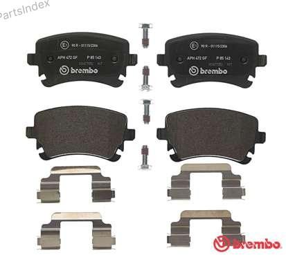 Колодки тормозные дисковые задн. AUDI A6 (4F2  C6) 05/04-03/11 / AUDI A6 Avant (4F5  C6) 03/05-08/11 P85143 BREMBO