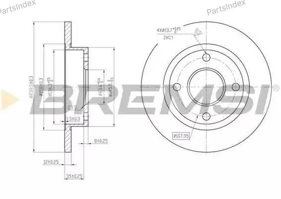 Диск тормозной DBA845S BREMSI