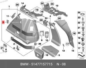 Крючок багажного отделения 51 47 7 157 715 BMW
