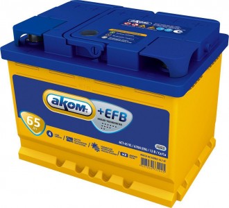 Купить Аккумулятор АКОМ + EFB 65 Ач 670 А -/+ ЕВРО 4607034731090 в Горловке, Енакиево, Донецке