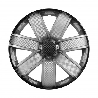 Колпаки колесные 14" "Гелакси +", серебристо-черный, карбон, компл. 2 шт. (AWCC-14-20)