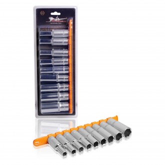 Набор головок торцевых 1/2" DR шестигранных 9пр. глубоких (10,11,12,13,14,15,17,19,22мм) (AT-9-35)